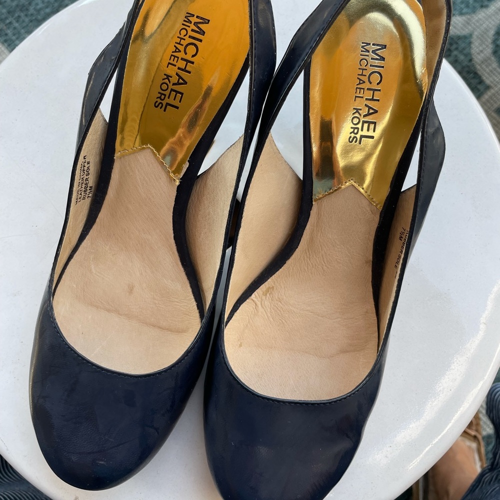 Michael Kors navy sling back shoes